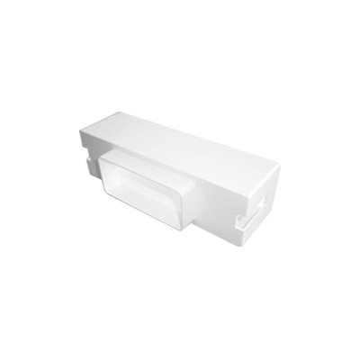 Rectangular plastic air brick adapter measuring 110 x 54mm from Direct Duct Supplies, designed for ventilation duct connections.