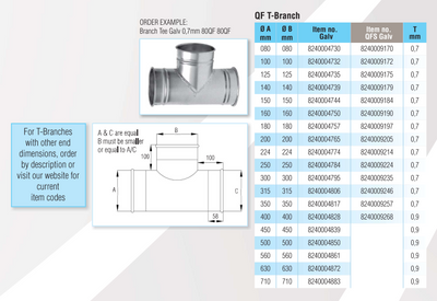 Quick-Fit T-Branch – Galvanised – Nordfab
